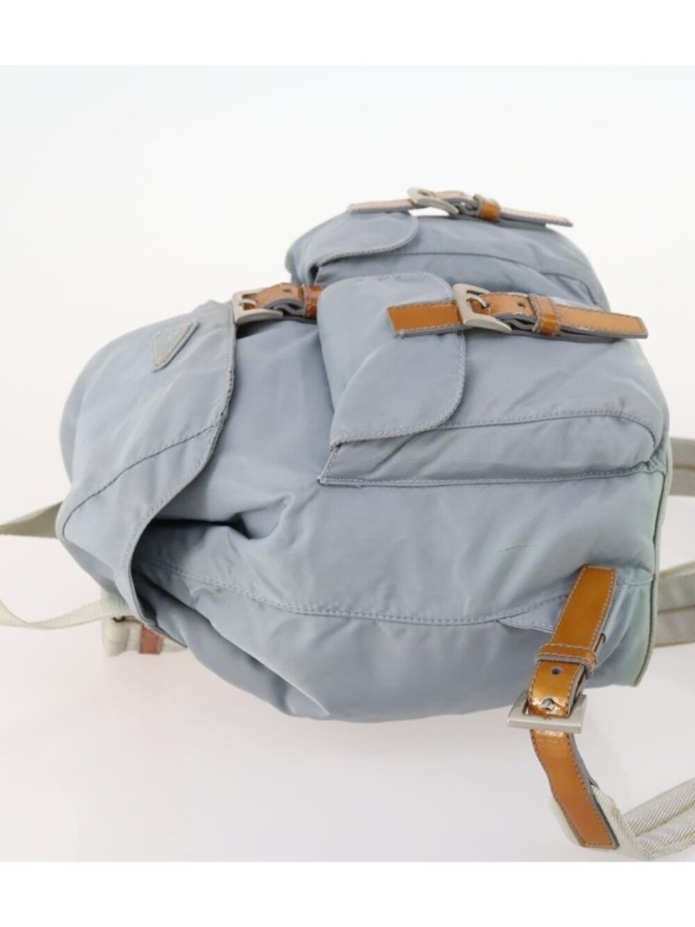 PRADA Backpack Nylon Light Blue Silver - Picture 4 of 16
